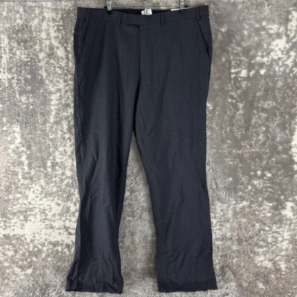 NEW‎ Lauren Ralph Lauren Size 38W 32L Black Label Wool Straight Leg Pants Gray